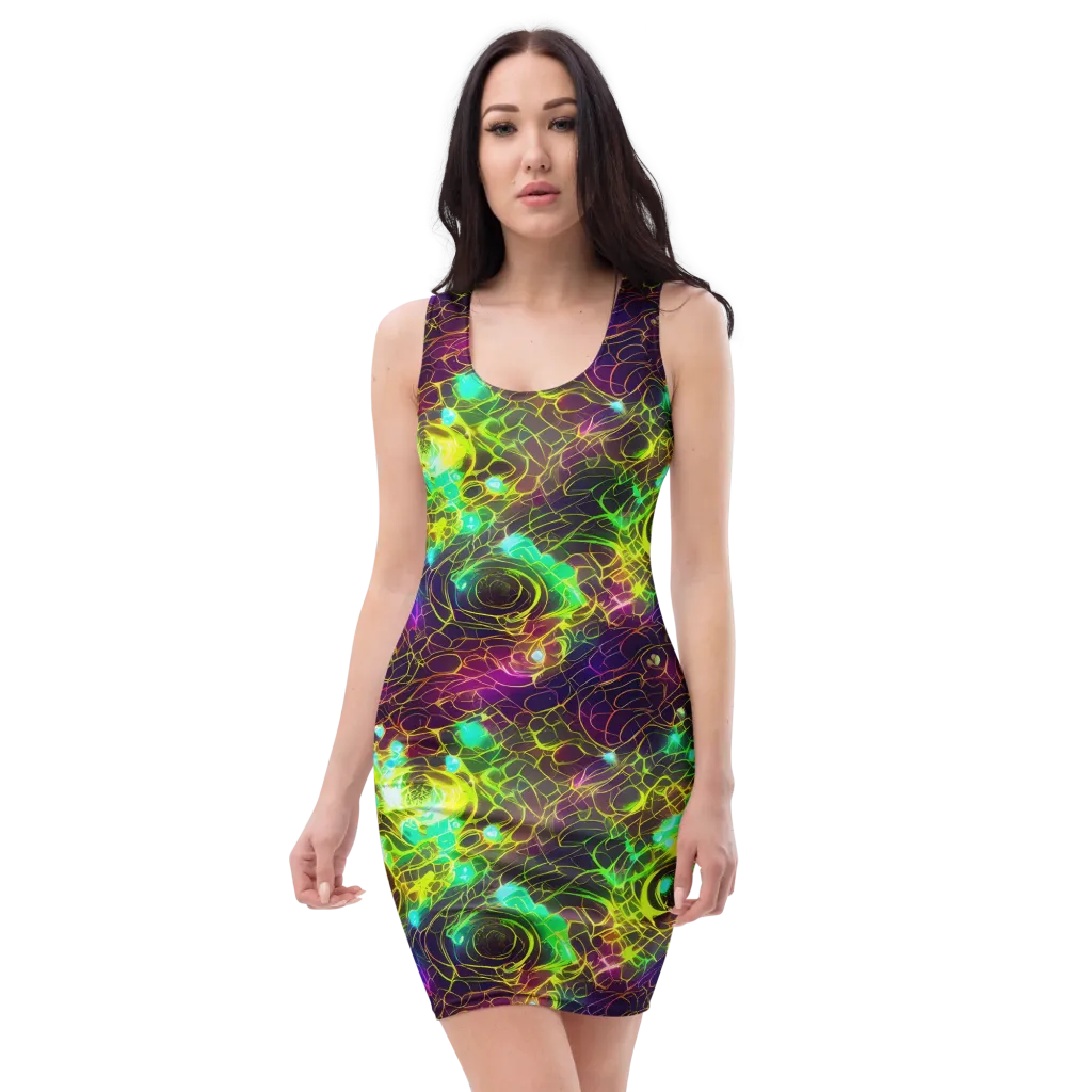 Glow Reef on Bodycon Dress — Front