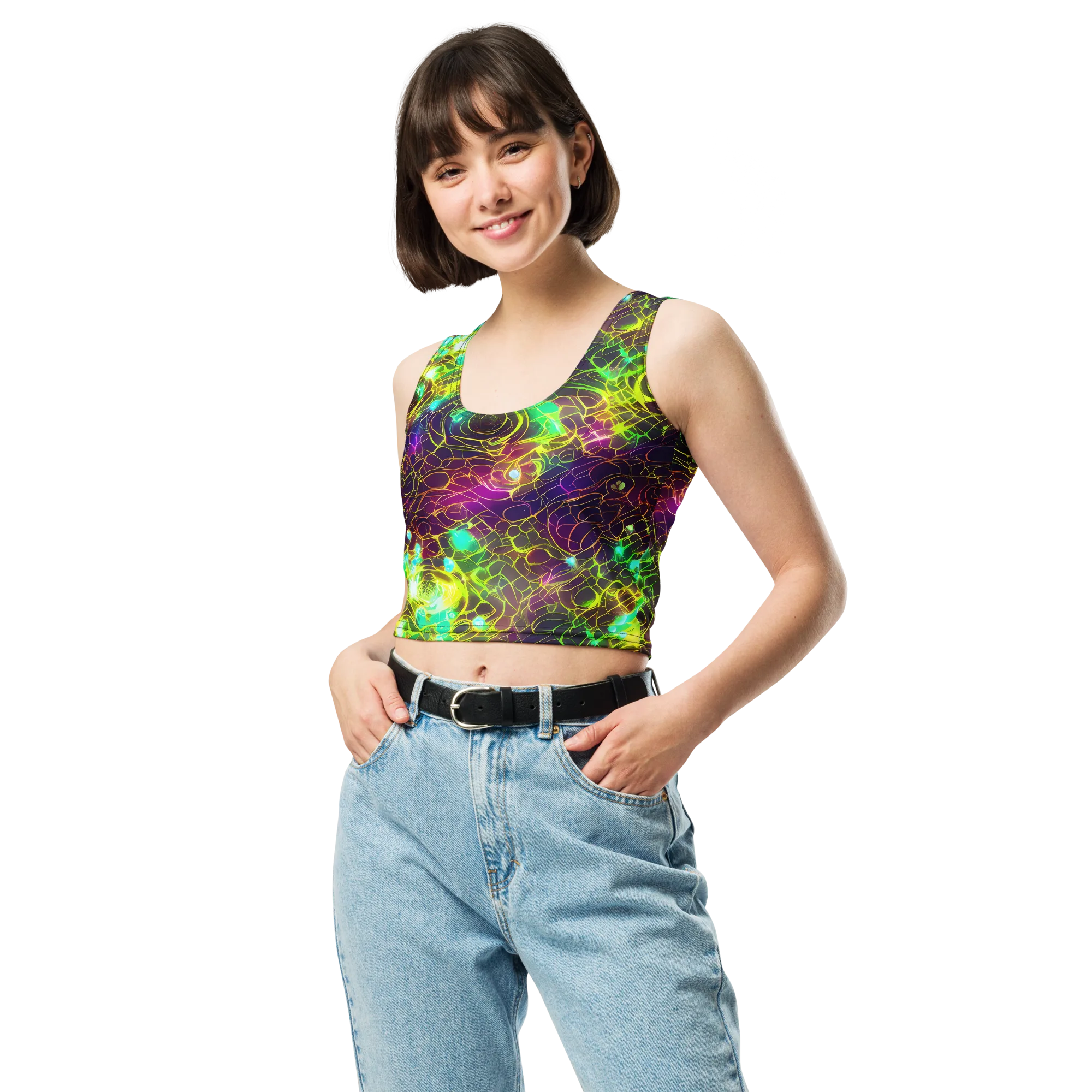 Glow Reef on Crop Top — Front