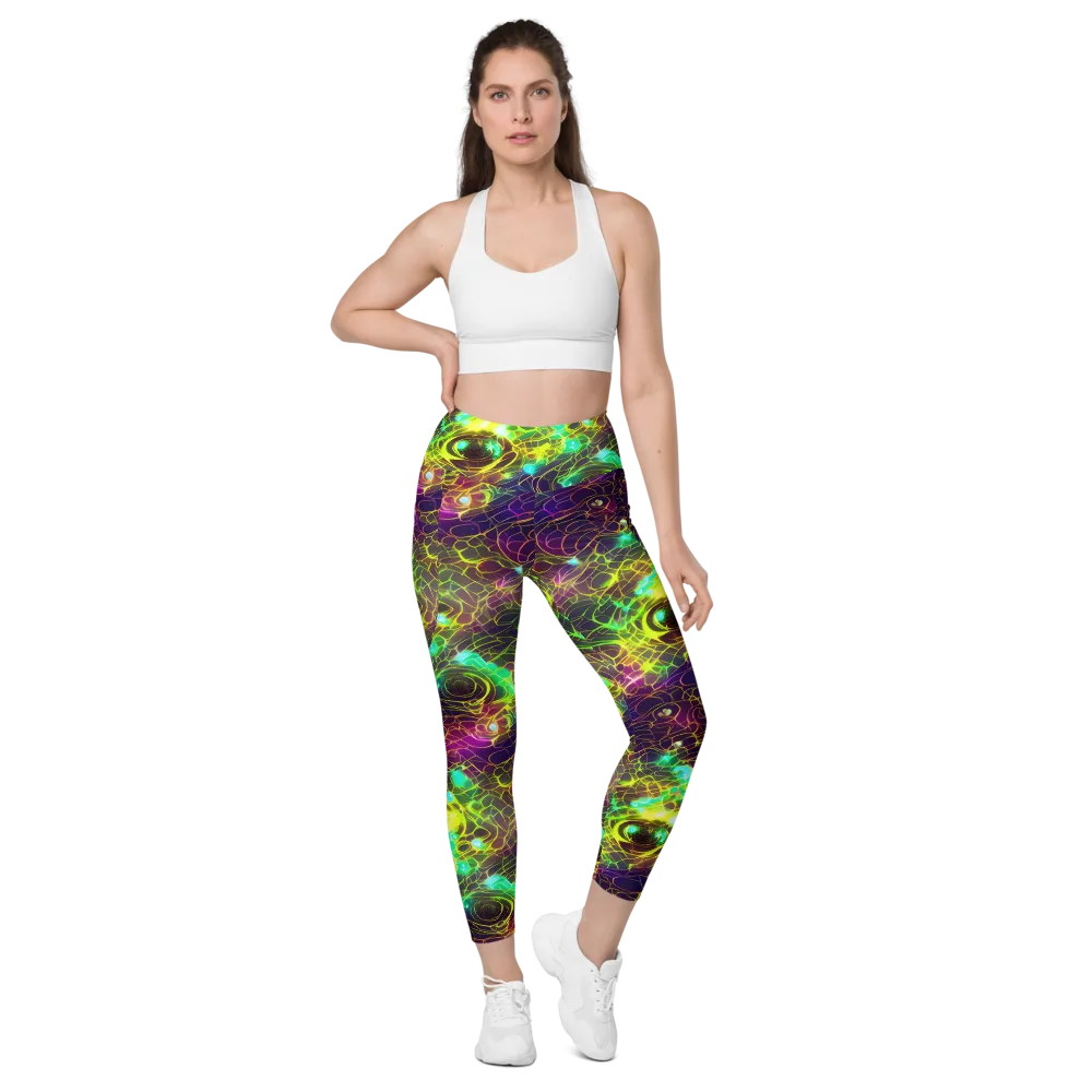 Glow Reef on Leggings with Pockets — Front