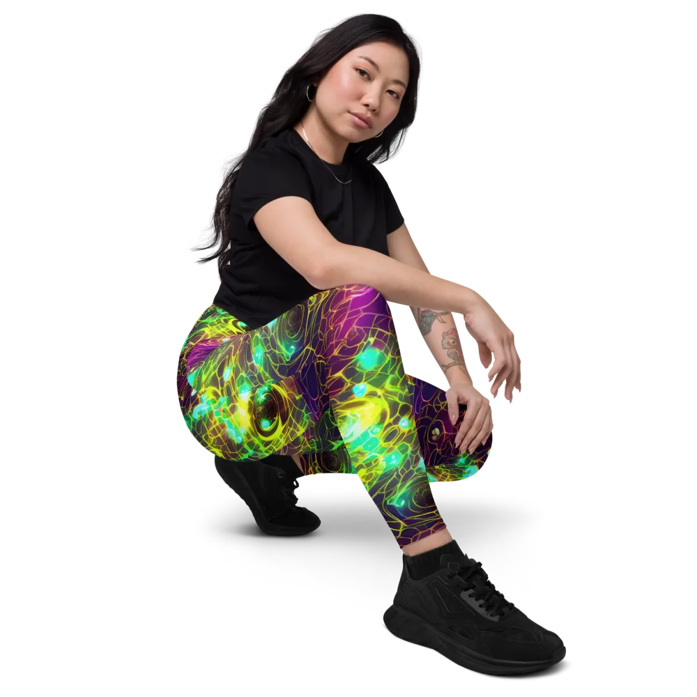 Glow Reef on Leggings with Pockets — Right Front