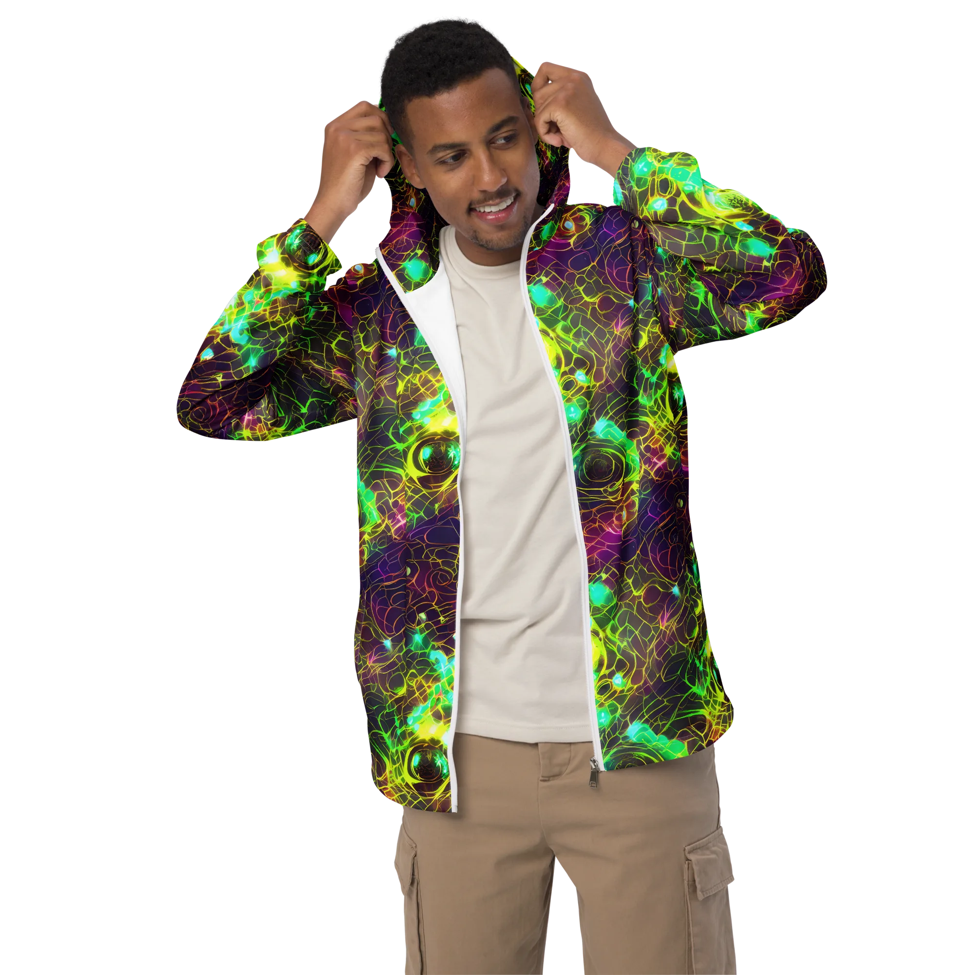 Glow Reef on Men's Windbreaker — Front
