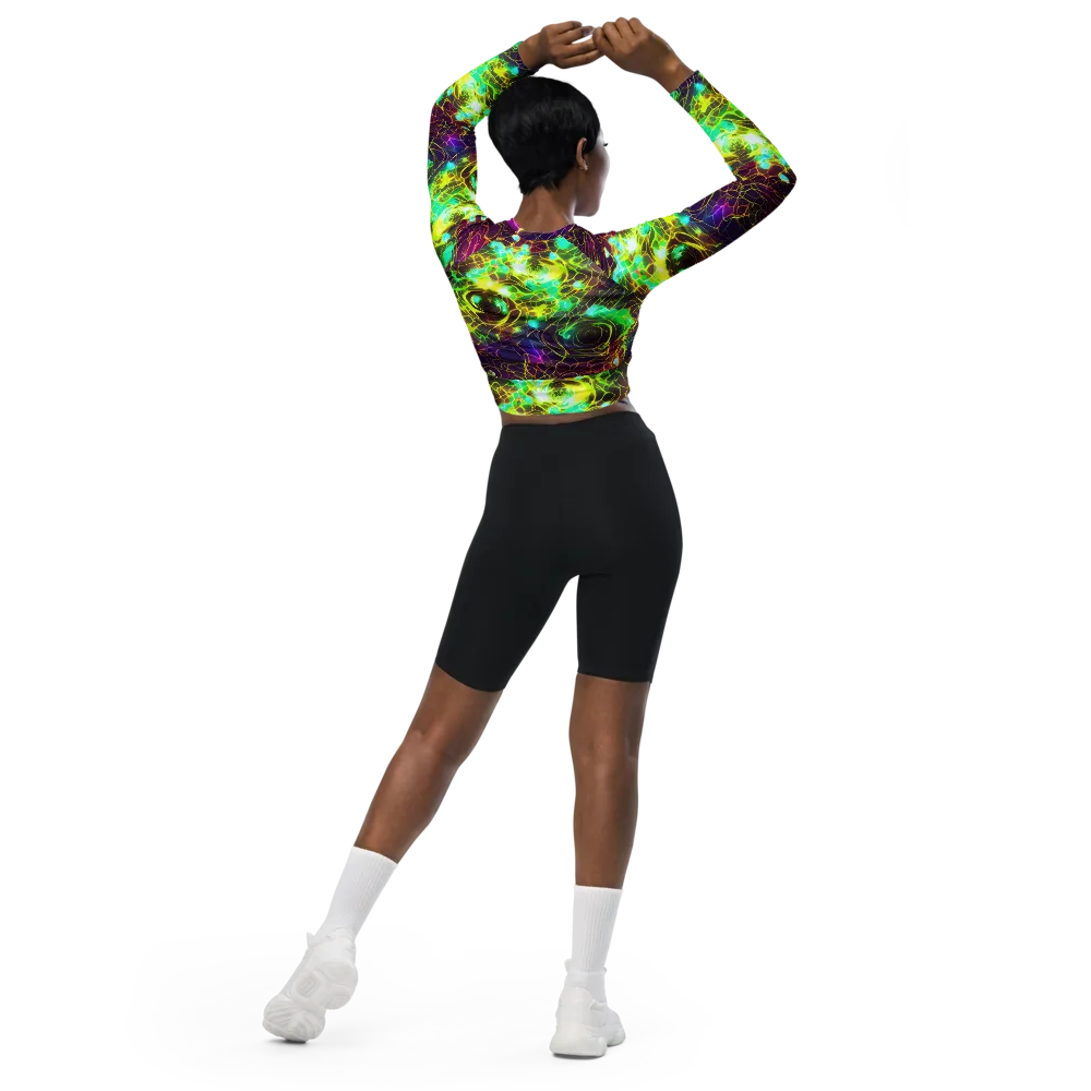 Glow Reef on Long Sleeve Crop Top — Back