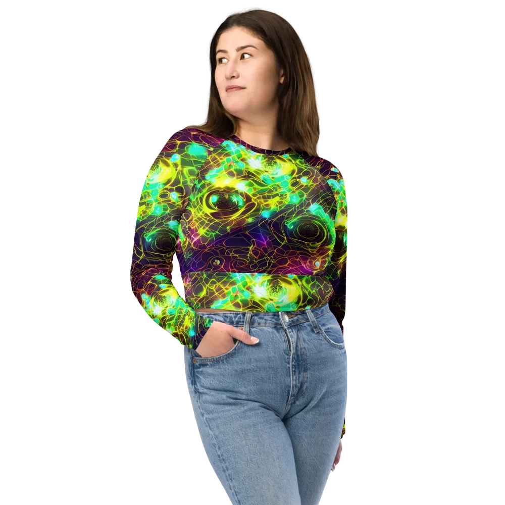 Glow Reef on Long Sleeve Crop Top — Front