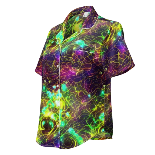 Glow Reef on a Women's Short Sleeve Pajama Top