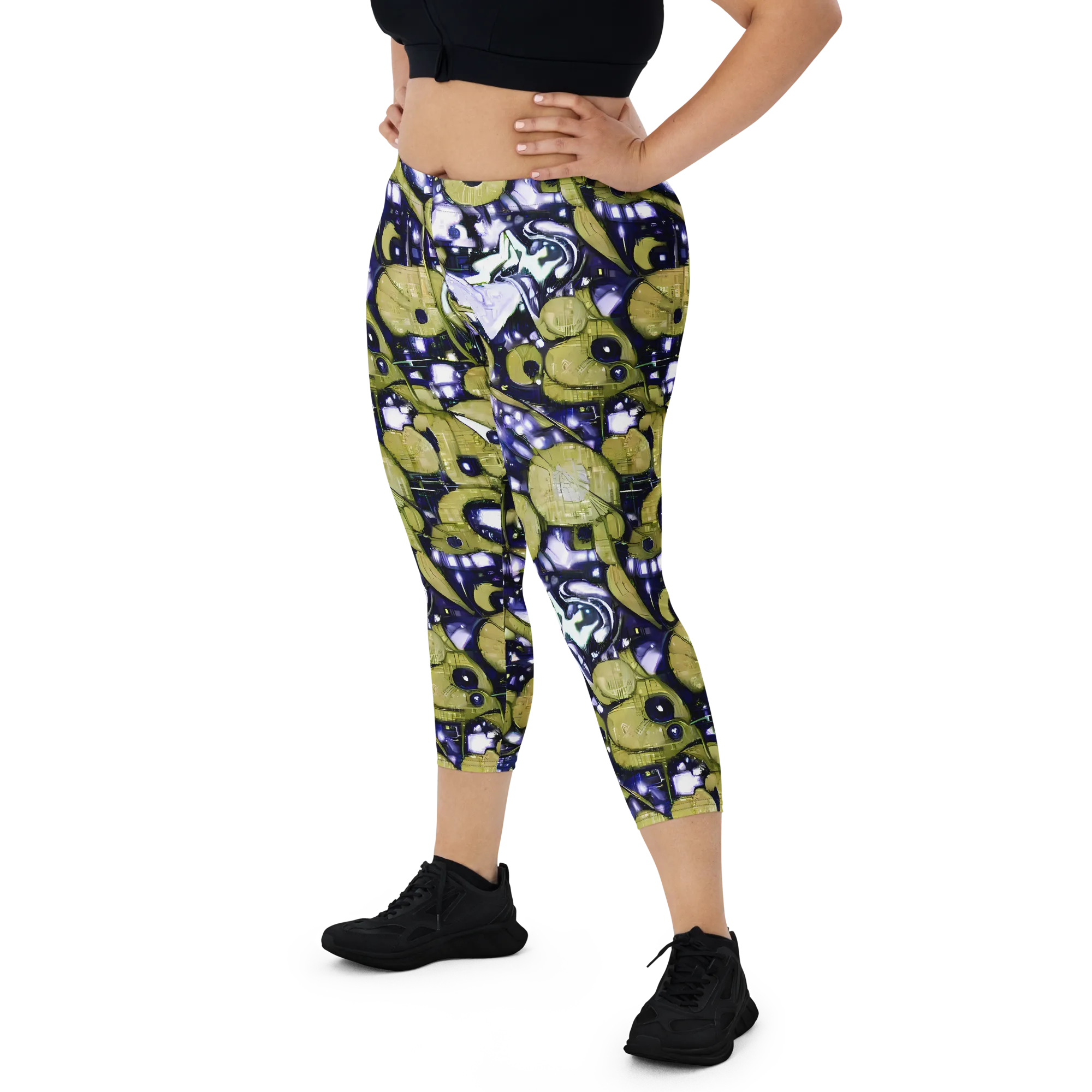 Olive Afterglow on Capri Leggings — Front