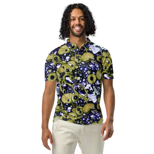 Olive Afterglow on a Men's Slim Fit Polo Shirt
