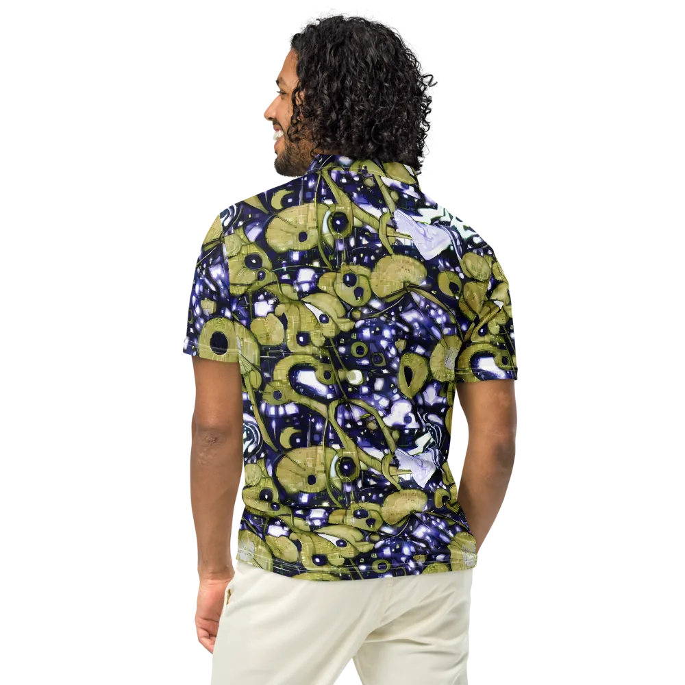 Olive Afterglow on Men's Slim Fit Polo Shirt — Back