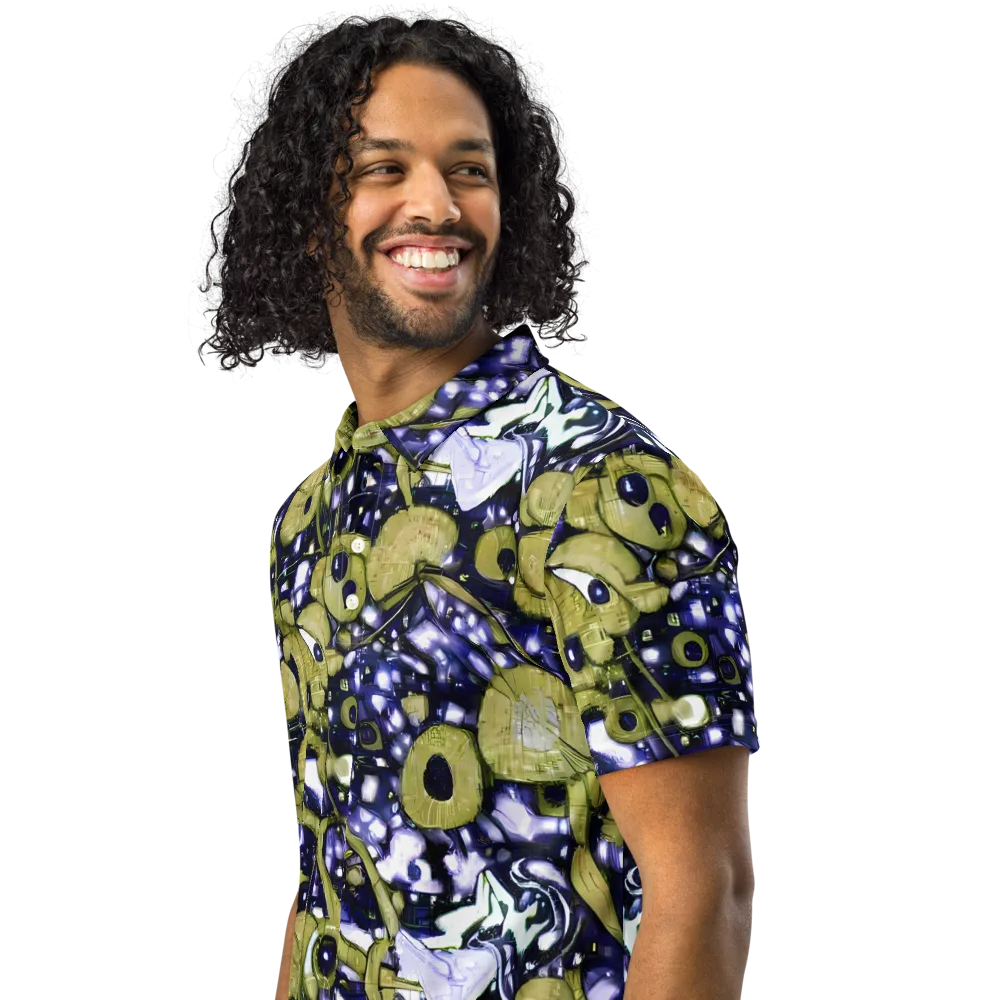 Olive Afterglow on Men's Slim Fit Polo Shirt — Left Front