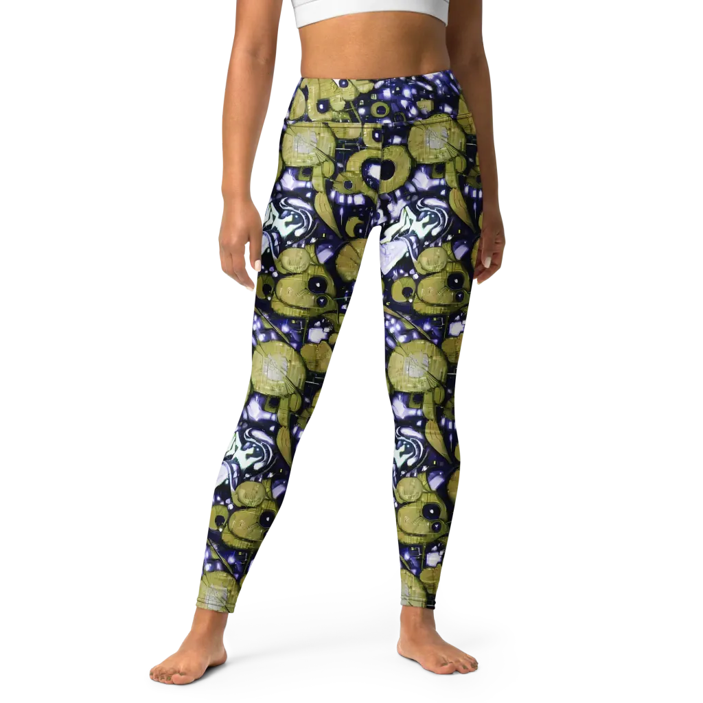 Olive Afterglow on Yoga Leggings — Front