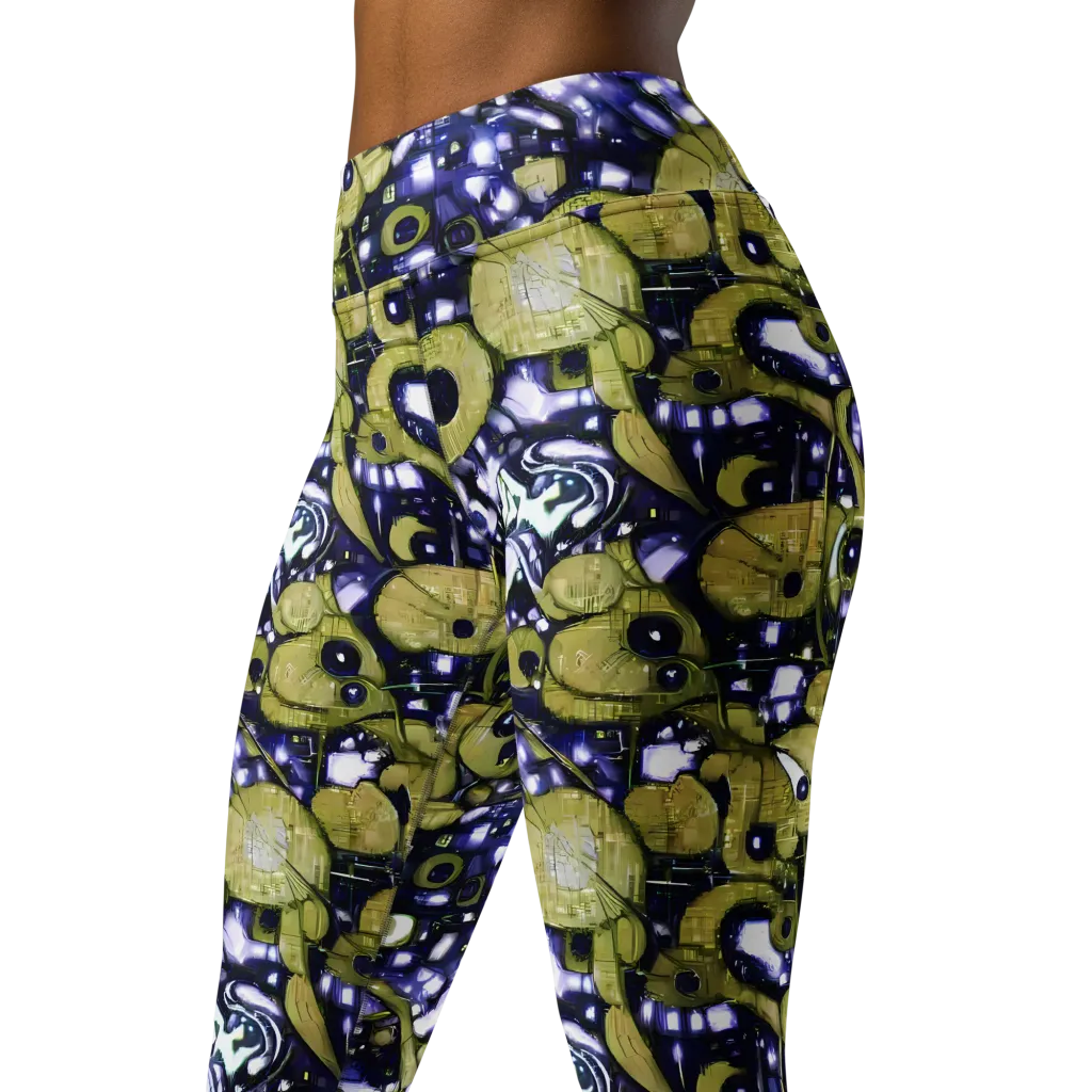 Olive Afterglow on Yoga Leggings — Left Front