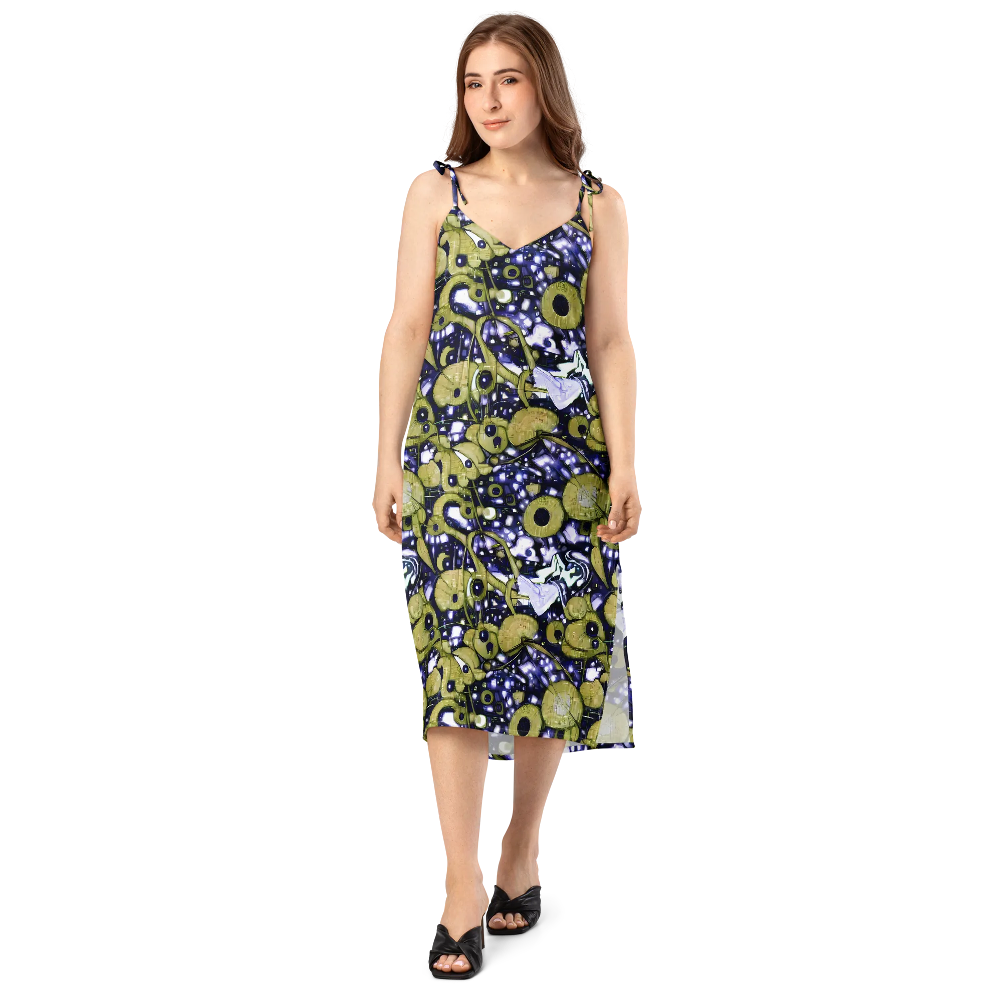 Olive Afterglow on Slip Dress — Front