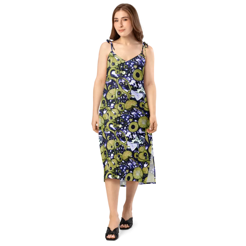 Olive Afterglow on Slip Dress — Front
