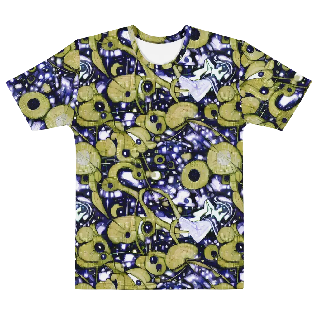 Olive Afterglow on Men's Cotton Crew Neck T-Shirt — Front