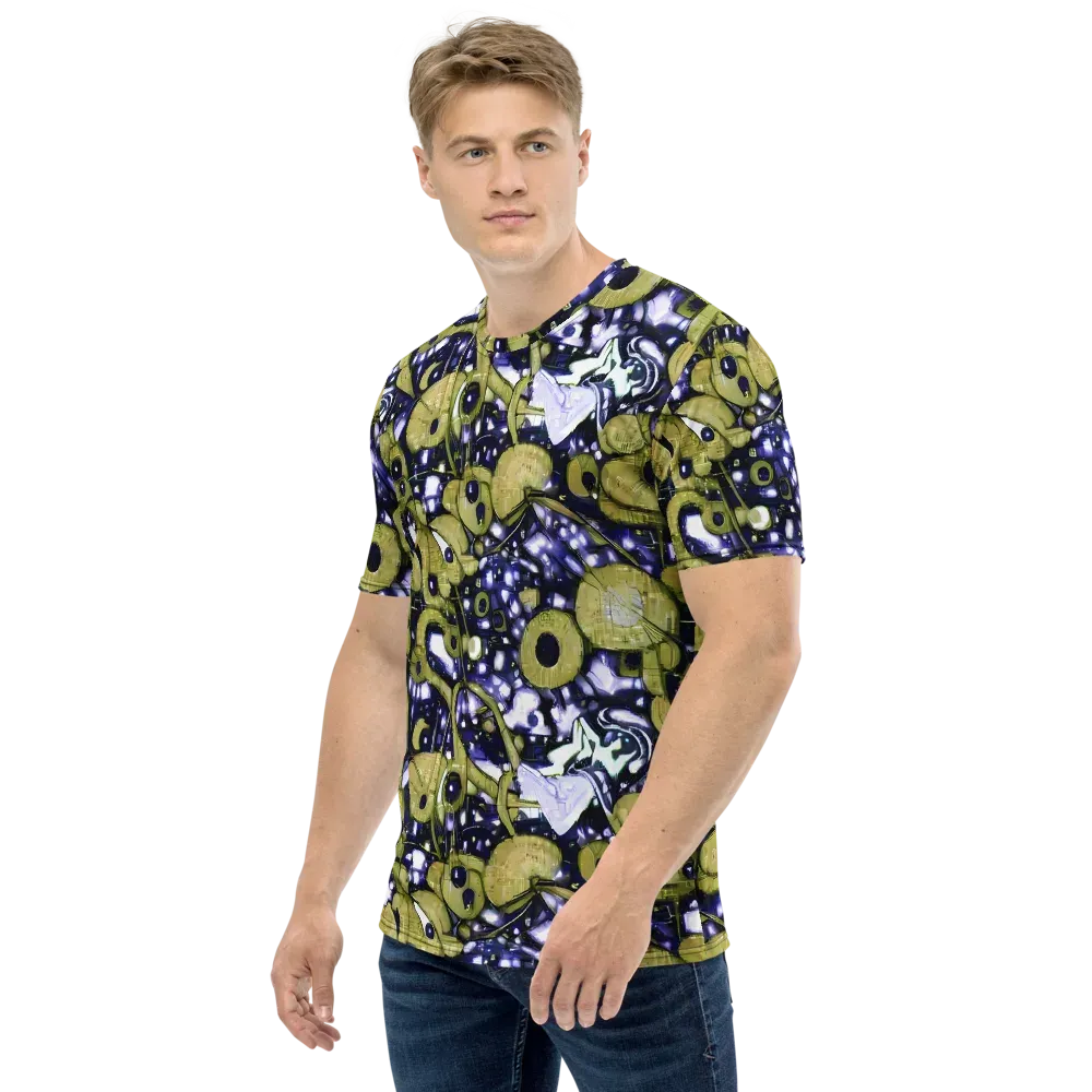 Olive Afterglow on Men's Crew Neck T-Shirt — Left