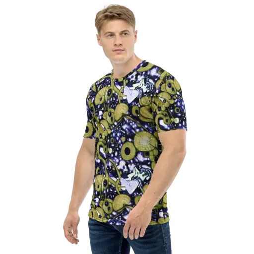 Olive Afterglow on a Men's Crew Neck T-Shirt