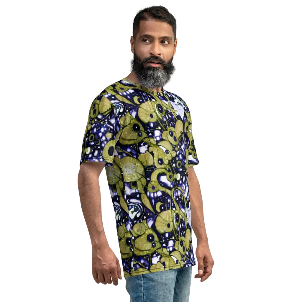 Olive Afterglow on Men's Crew Neck T-Shirt — Right