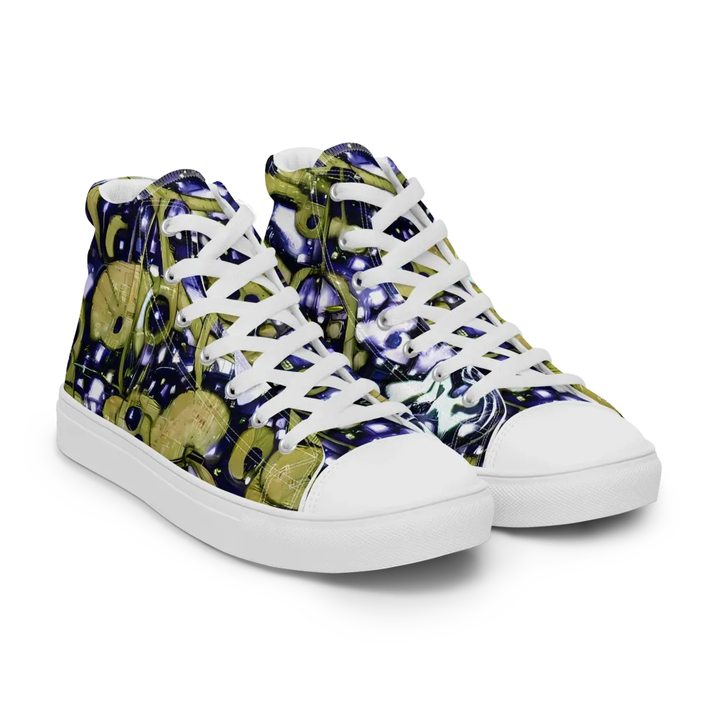 Olive Afterglow on Men's High Top Canvas Shoes — Right Front