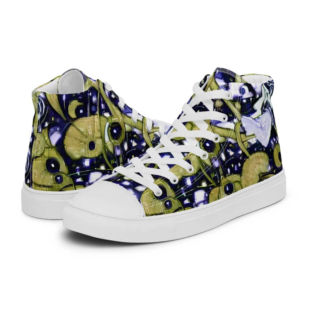 Olive Afterglow on Men's High Top Canvas Shoes — Left