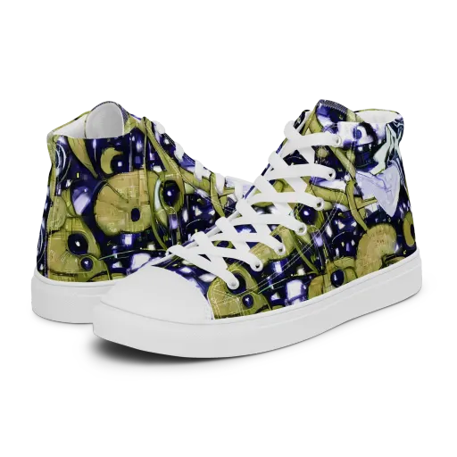 Olive Afterglow on a Men's High Top Canvas Shoes