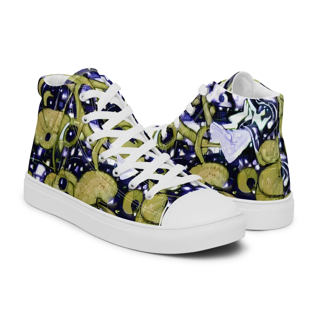 Olive Afterglow on Men's High Top Canvas Shoes — Right