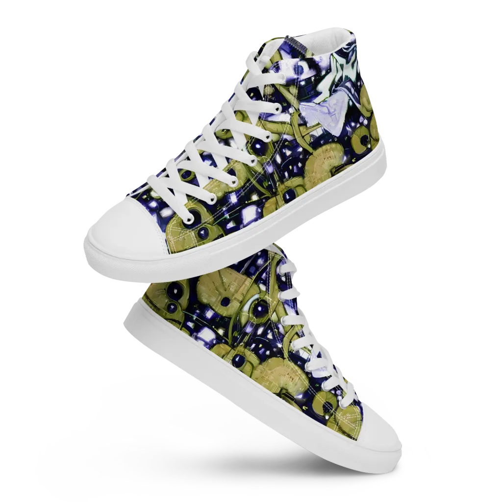 Olive Afterglow on Men's High Top Canvas Shoes — Front