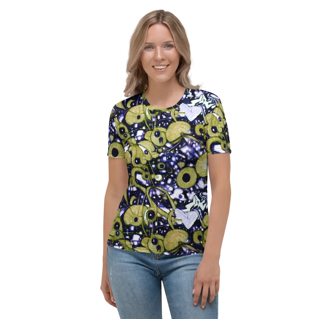 Olive Afterglow on Women's Crew Neck T-Shirt — Front