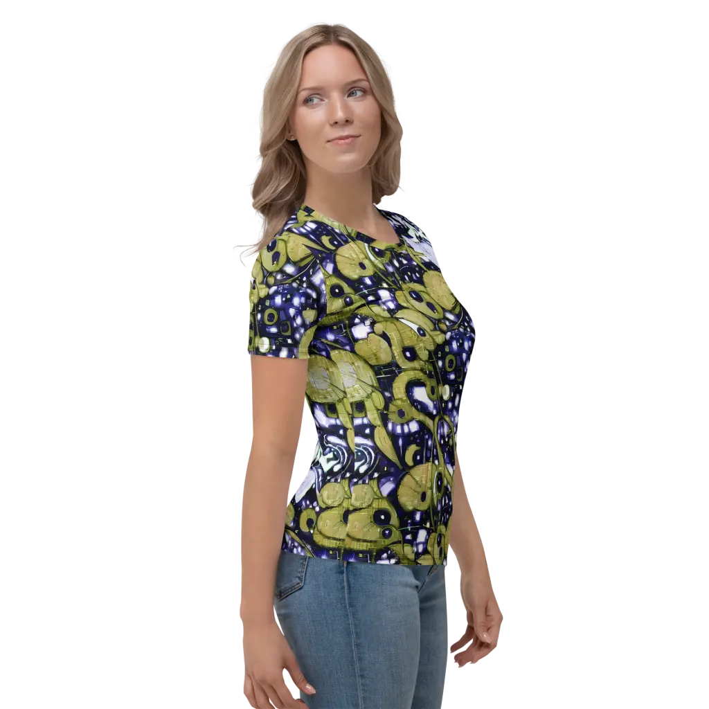 Olive Afterglow on Women's Crew Neck T-Shirt — Right