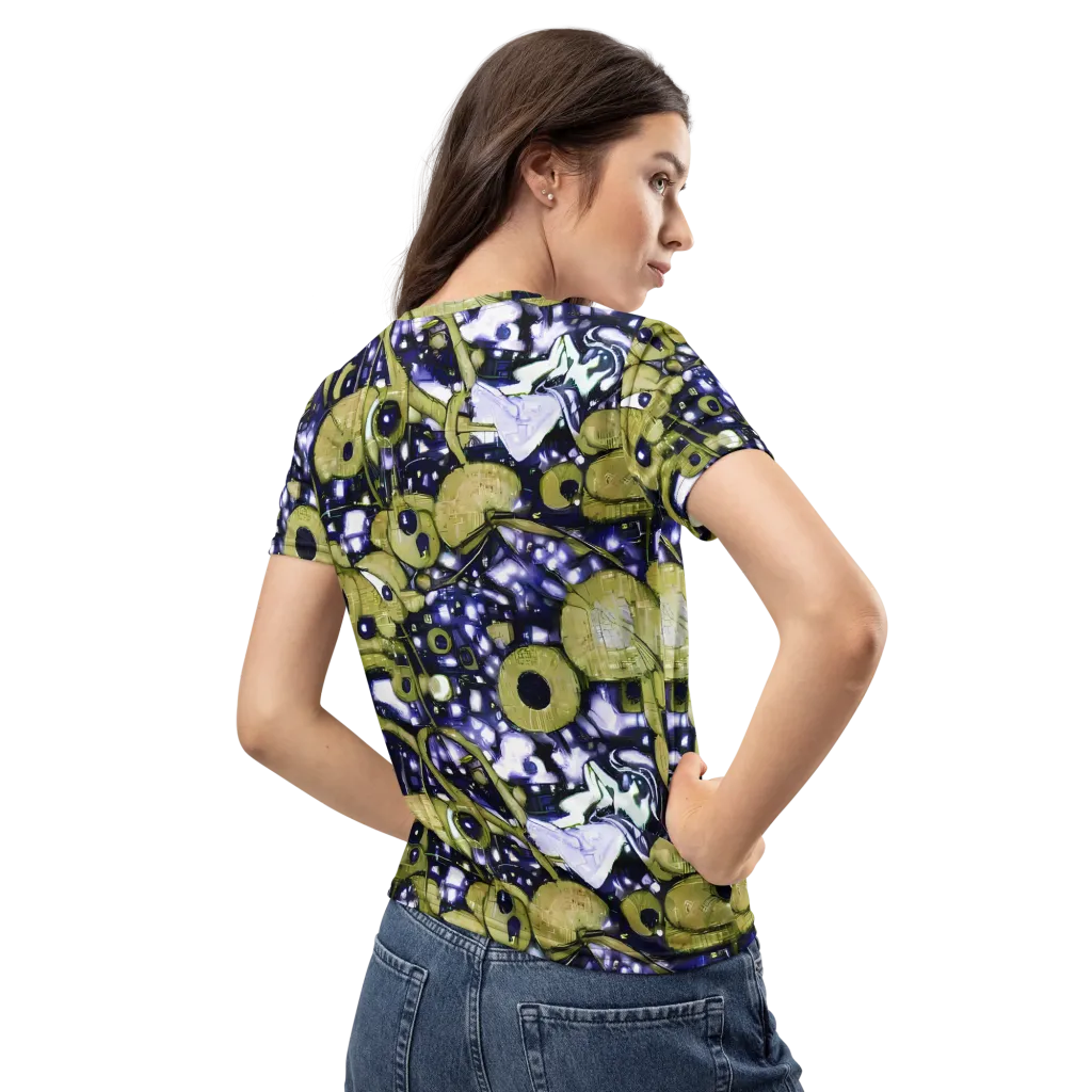 Olive Afterglow on Women's Crew Neck T-Shirt — Back