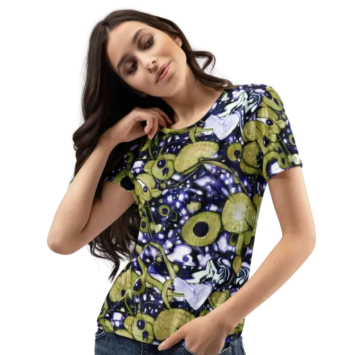 Olive Afterglow on a Women's Crew Neck T-Shirt