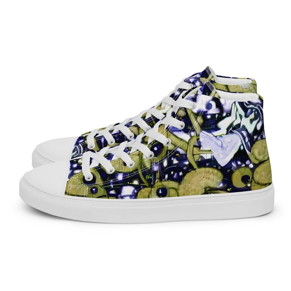 Olive Afterglow on Women's High Top Canvas Shoes — Left