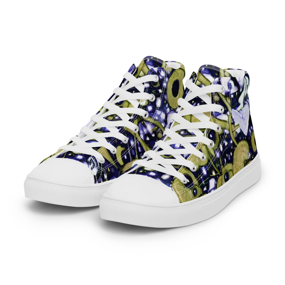 Olive Afterglow on Women's High Top Canvas Shoes — Left Front
