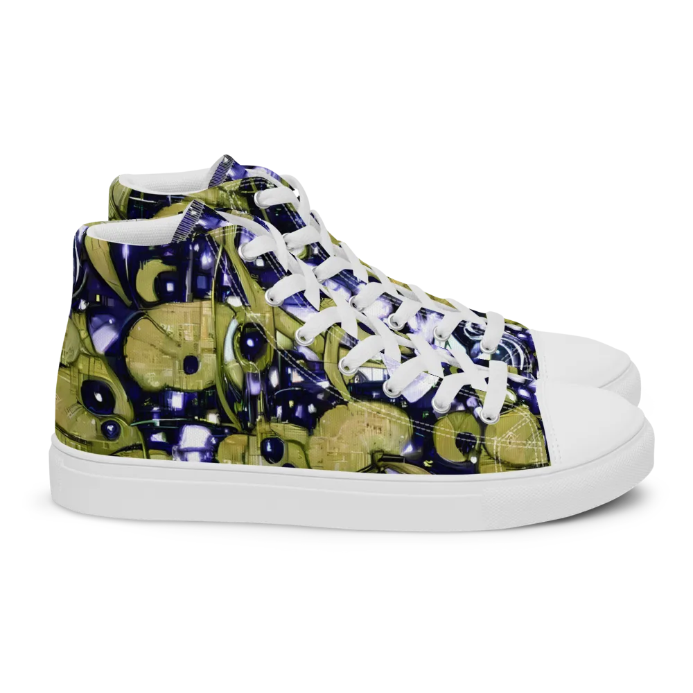 Olive Afterglow on Women's High Top Canvas Shoes — Right