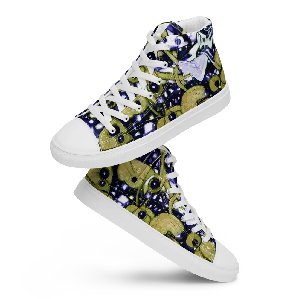 Olive Afterglow on Women's High Top Canvas Shoes — Front