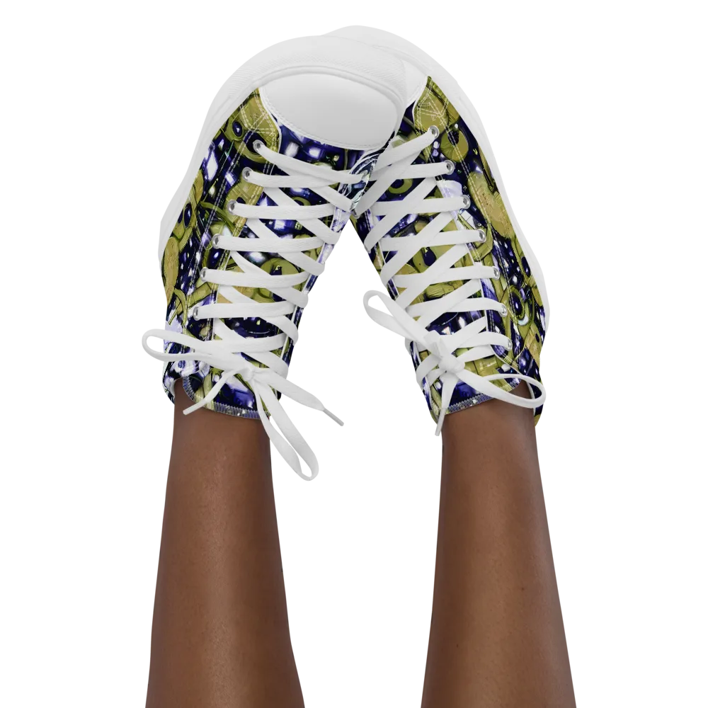 Olive Afterglow on Women's High Top Canvas Shoes — Front