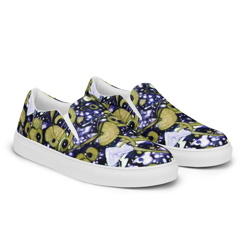 Olive Afterglow on Men's Slip-On Canvas Shoes — Right Front