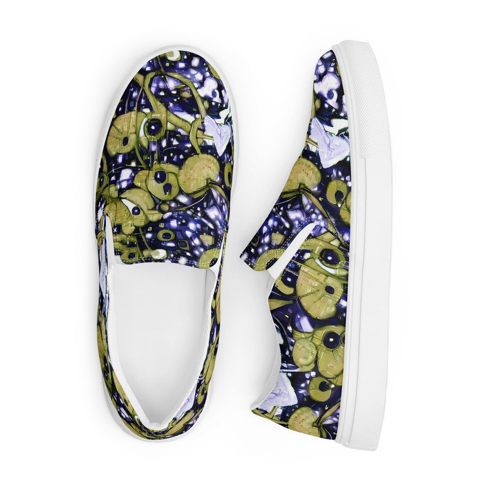 Olive Afterglow on Men's Slip-On Canvas Shoes — Front