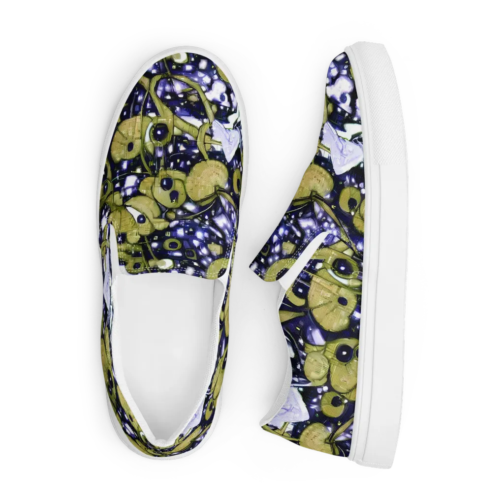 Olive Afterglow on Men's Slip-On Canvas Shoes — Front