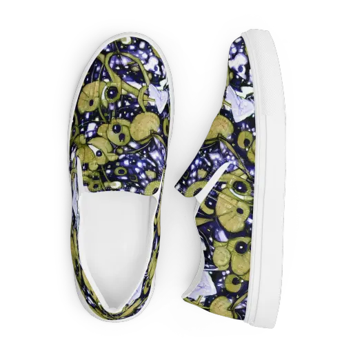 Olive Afterglow on a Men's Slip-On Canvas Shoes
