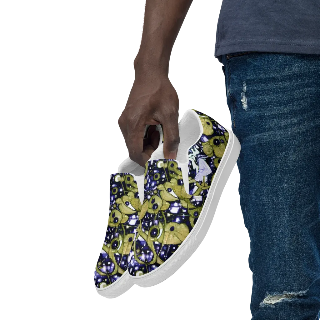 Olive Afterglow on Men's Slip-On Canvas Shoes — Left Front