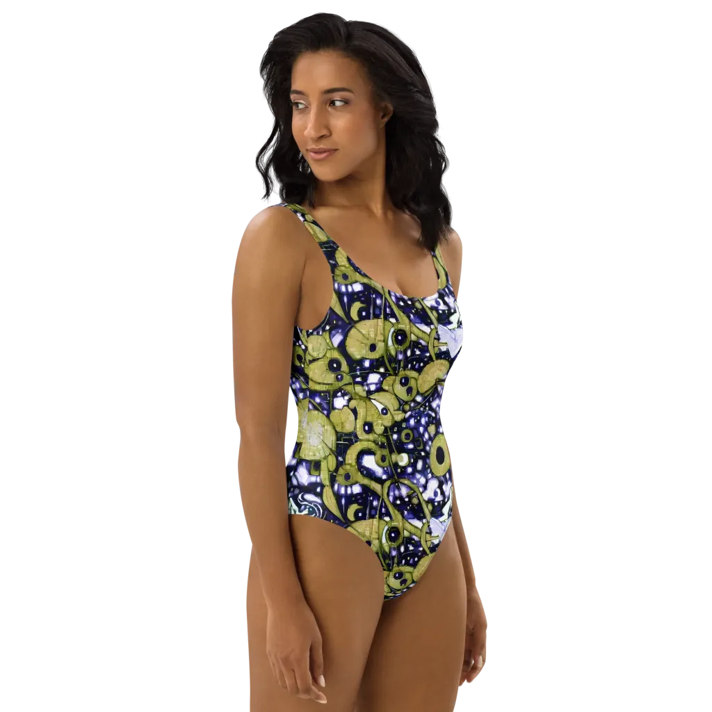 Olive Afterglow on One-Piece Swimsuit — Right