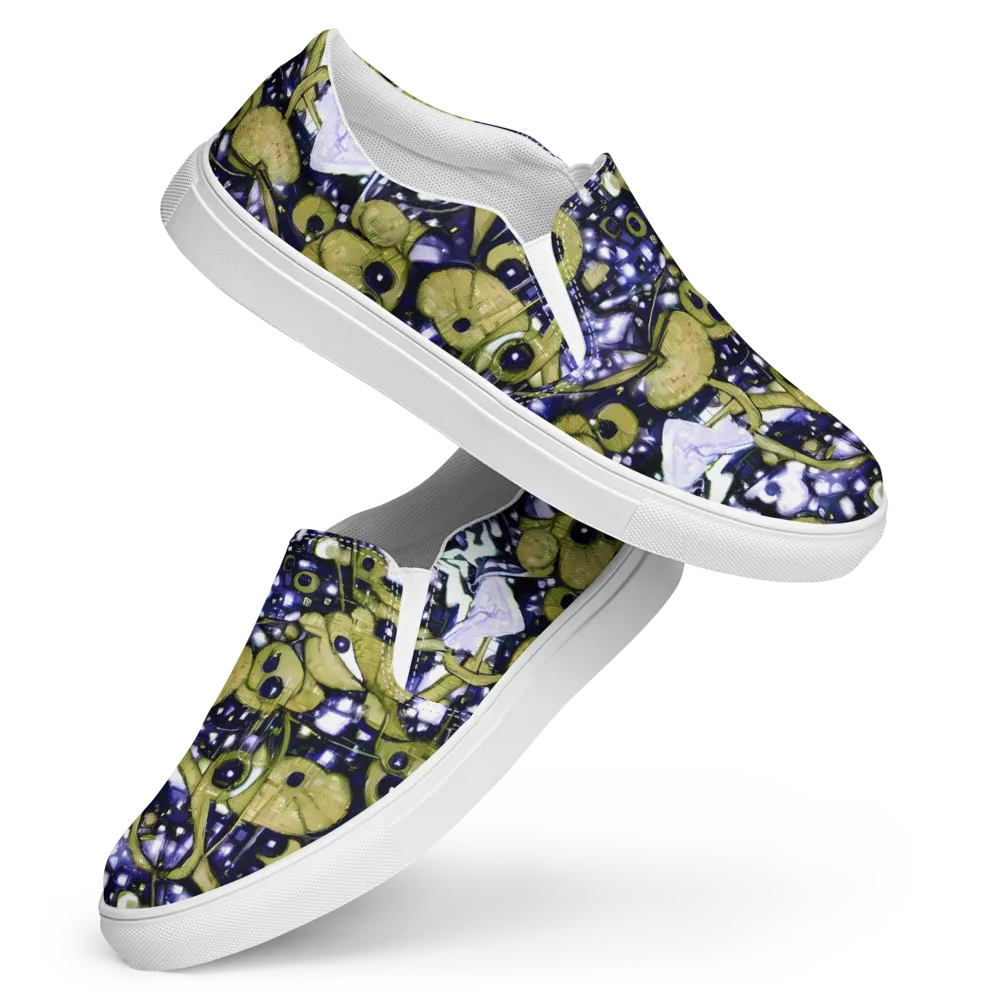 Olive Afterglow on Women's Slip-On Canvas Shoes — Front