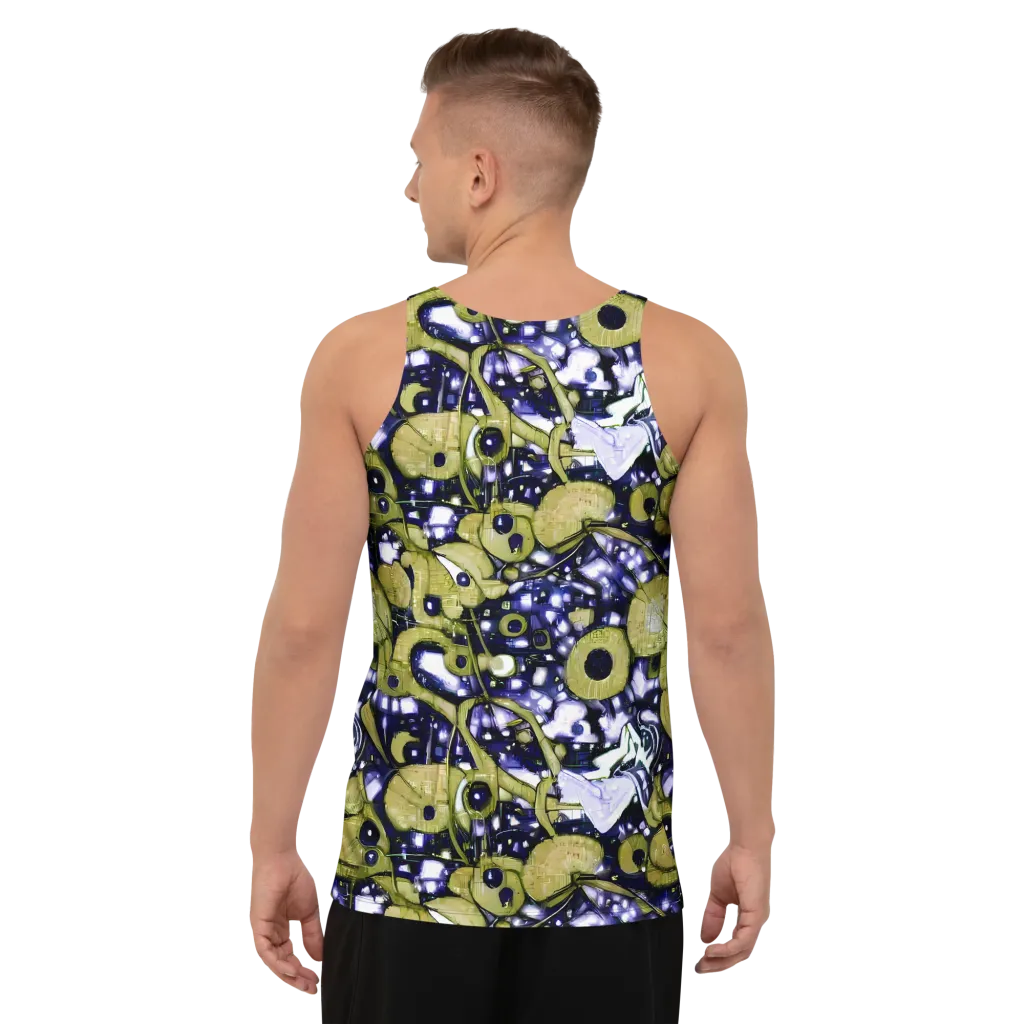 Olive Afterglow on Men's Tank Top — Back