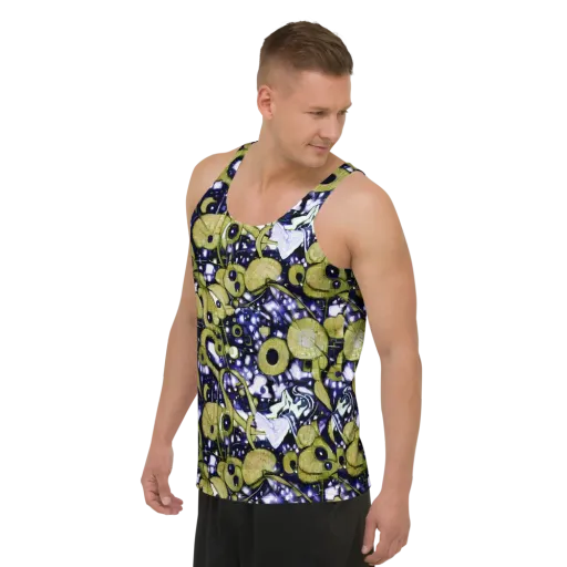 Olive Afterglow on a Men's Tank Top
