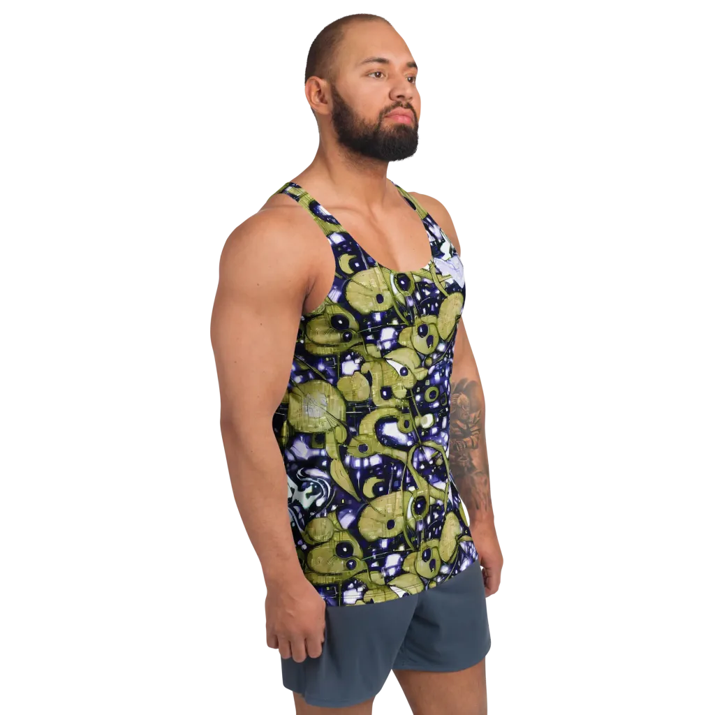 Olive Afterglow on Men's Tank Top — Right Front
