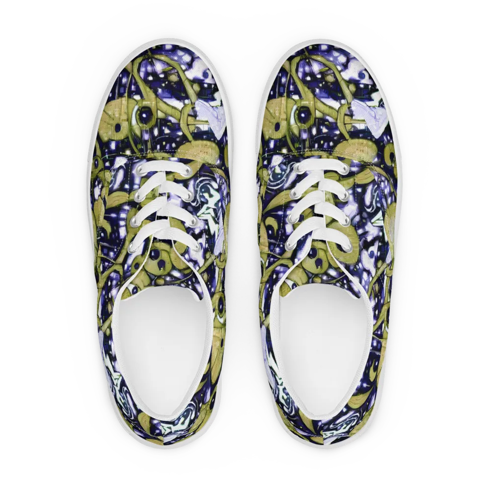 Olive Afterglow on Men's Lace-Up Canvas Shoes — Front