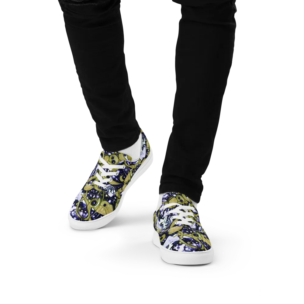 Olive Afterglow on Men's Lace-Up Canvas Shoes — Front