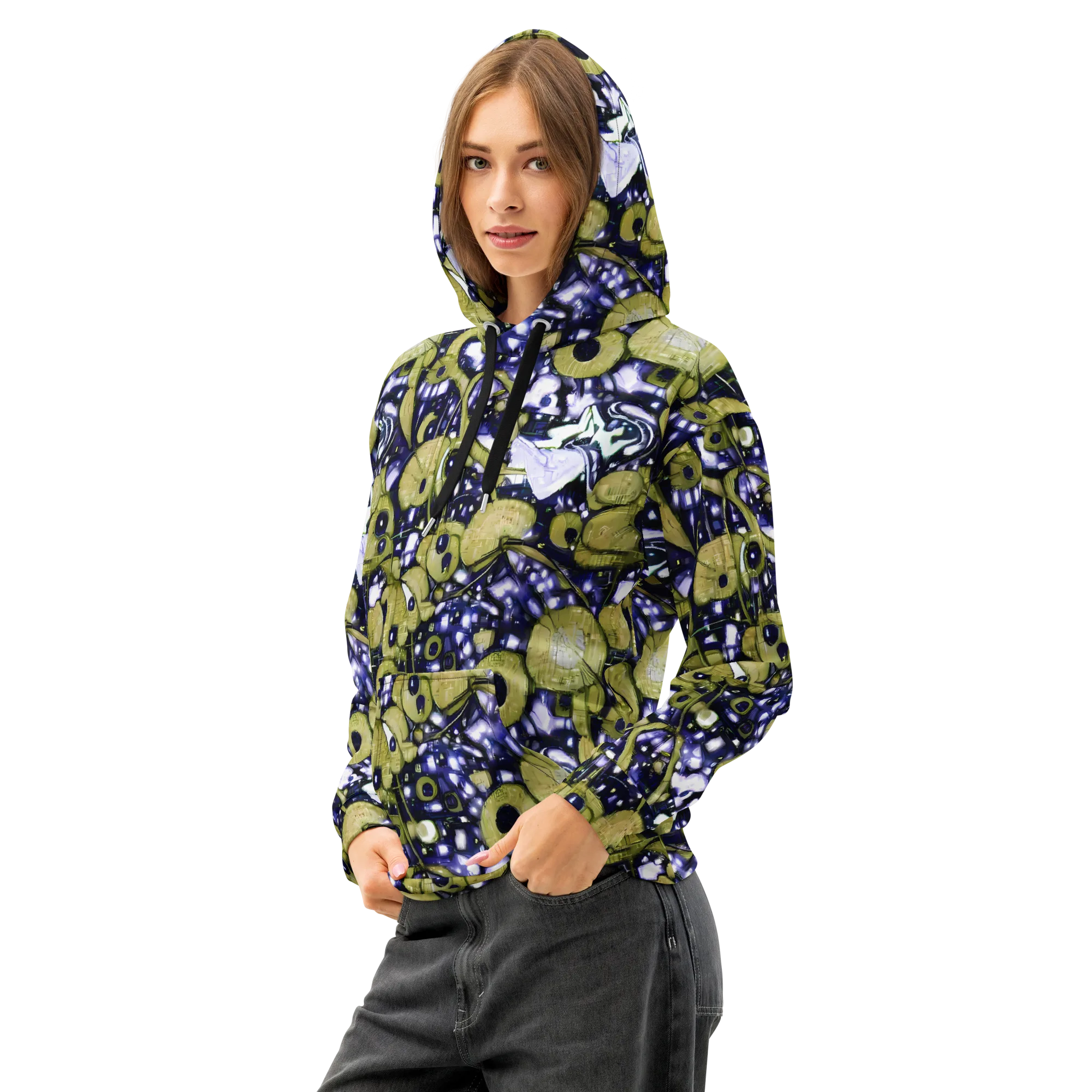 Olive Afterglow on Cotton Hoodie — Left Front