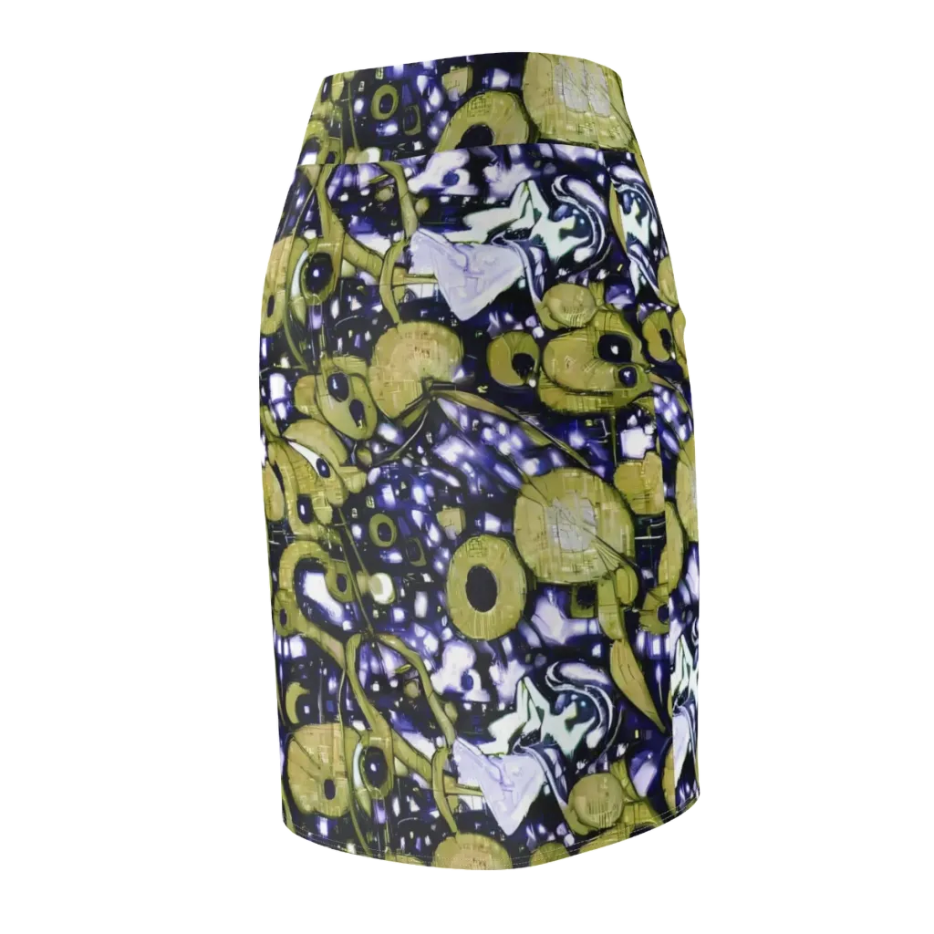 Olive Afterglow on Pencil Skirt — Back Side