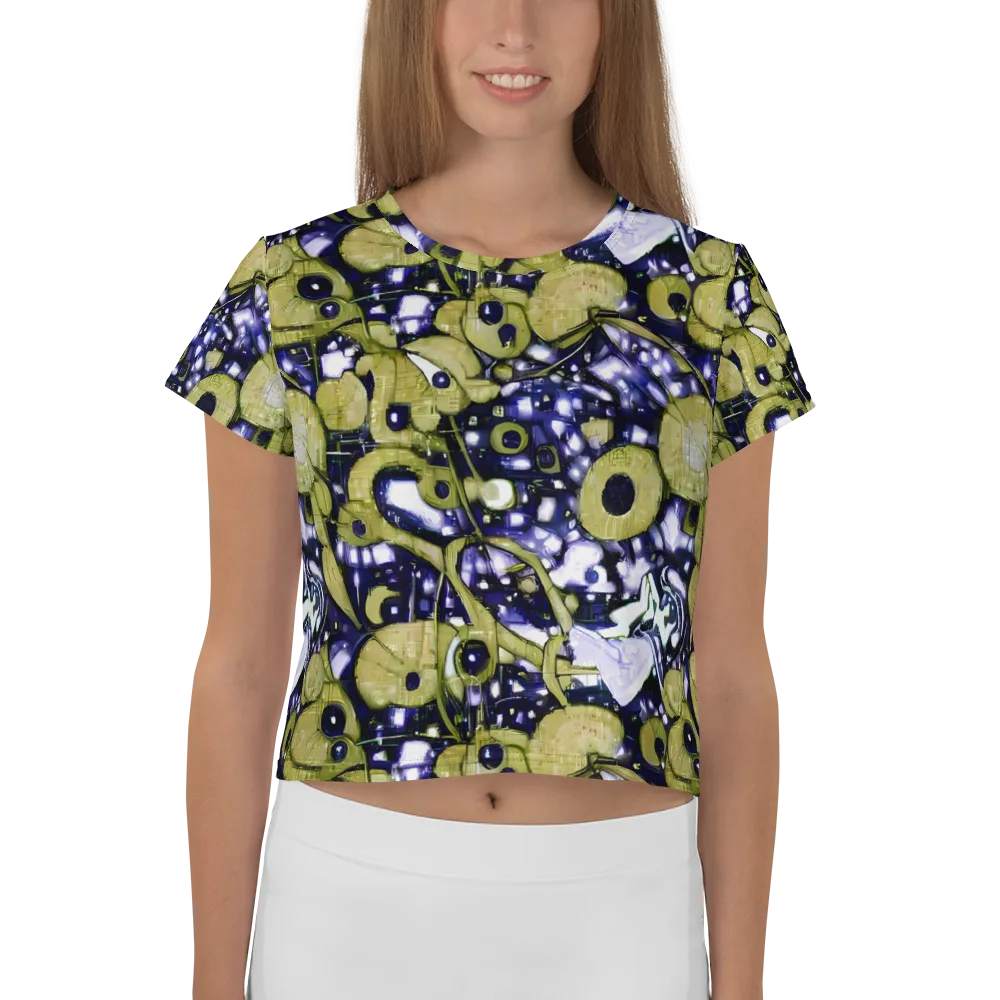 Olive Afterglow on Crop Tee — Front