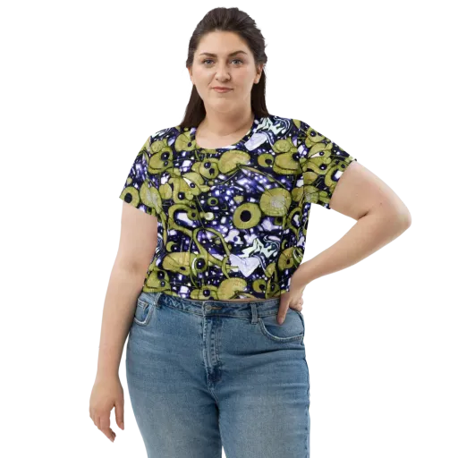 Olive Afterglow on a Crop Tee